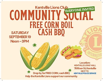 Poster for Free Corn - Community Social - Cash Bbq