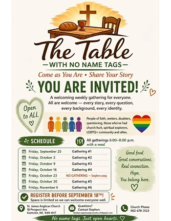 Poster for The table with no name tags