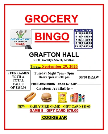 Poster for Grocery Bingo