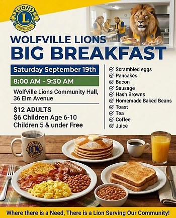 Poster for Wolfville Lions Big Breakfast
