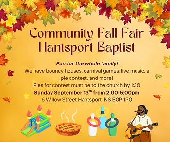 Poster for Hantsport Baptist Fall Fair