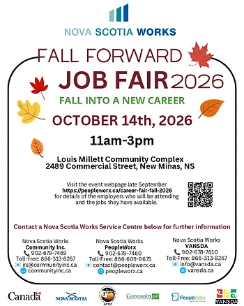 Poster for Fall Forward Into A New Career Job Fair
