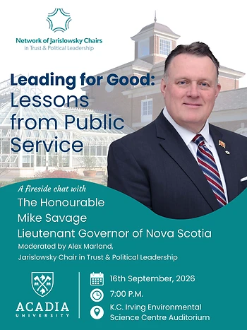 Poster for Fireside chat with Lieutenant Governor Mike Savage