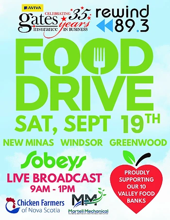 Poster for Annual Rewind 89.3 Food Drive