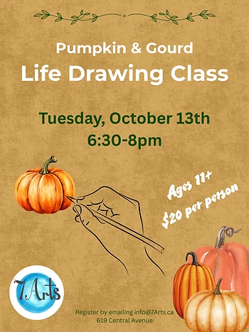 Poster for Pumpkin & Gourd Life Drawing Class
