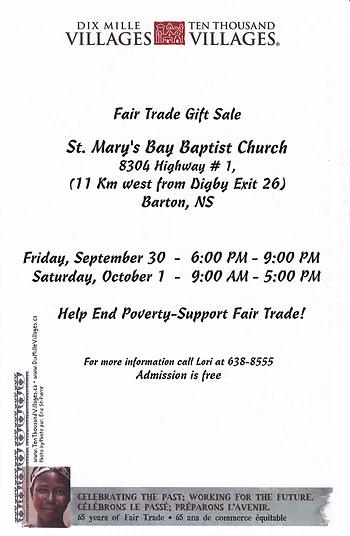 Poster for Fair Trade Sale