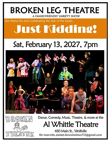Poster for Broken Leg Theatre - Just Kidding!