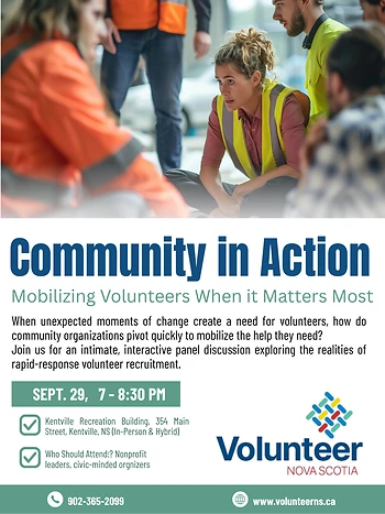 Poster for Community in Action: Mobilizing Volunteers When It Matters Most