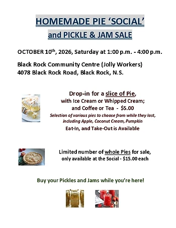 Poster for Homemade Pie Social/Pickle & Jam Sale