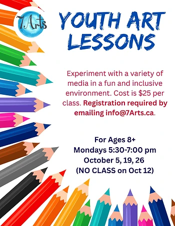 Poster for Youth Art Lessons (ages 8+)
