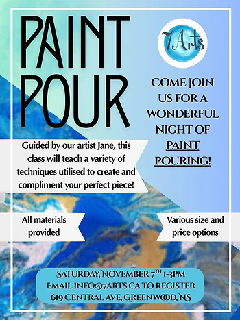 Poster for Paint Pouring Workshop