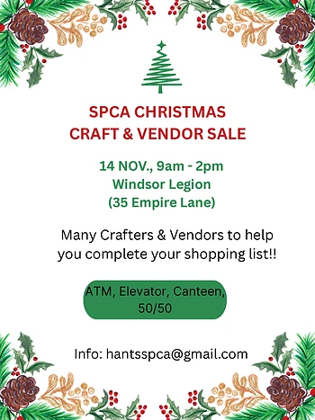 Poster for SPCA Christmas Craft & Vendor Sale