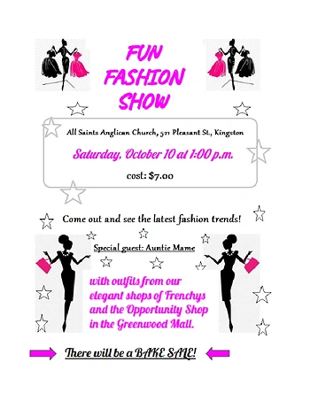 Poster for Fun Fashion Show and Bake Sale