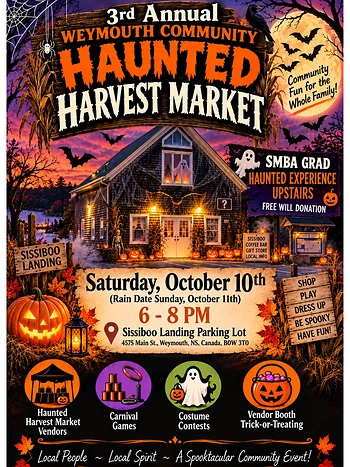Poster for 3rd Annual Weymouth Community Haunted Harvest Market