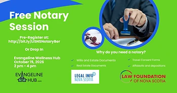 Poster for Free Notary Session