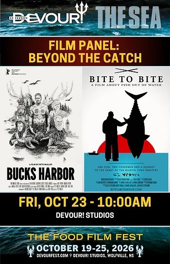 Poster for Film Panel: Beyond the Catch: Telling Ocean Stories That Inspire Change w/Pete Muller & Kelly Lipsco