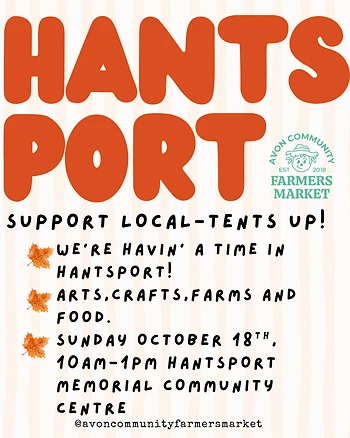 Poster for Hantsport 'Tents Up!' Support Local Market