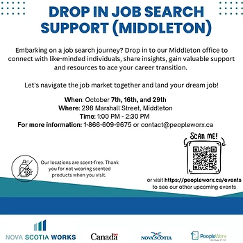 Poster for Drop-in Job Search Support
