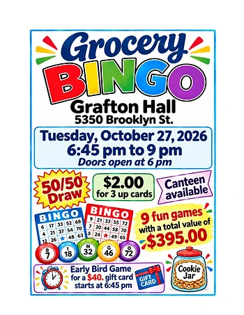 Poster for Grocery Bingo
