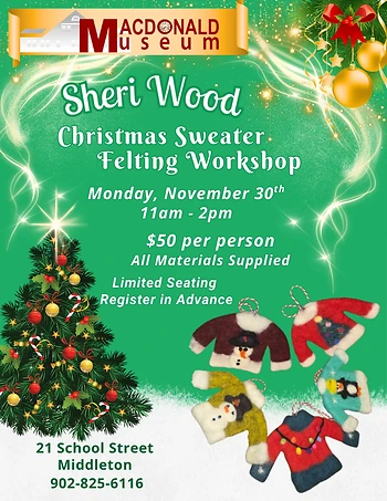 Poster for Christmas Sweater Felting Workshop