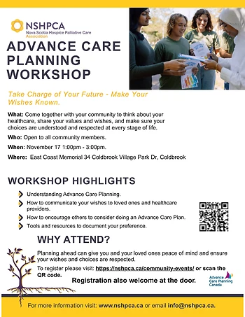 Poster for Advance Care Planning Workshop