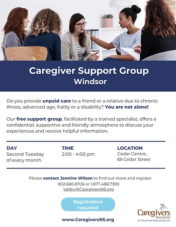 Poster for Monthly Family/Friend Caregiver Support Group