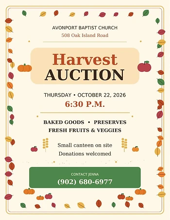 Poster for Harvest Auction