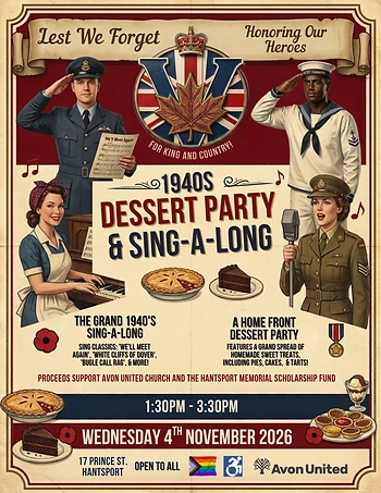 Poster for 1940s Dessert Party & Sing-a-Long