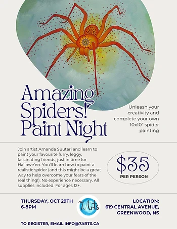 Poster for Amazing Spiders! Paint Night