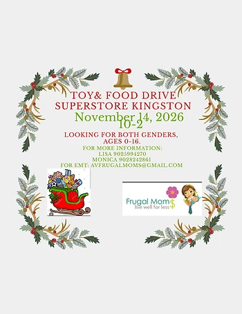 Poster for FRUGAL MOMS Toy And Food Drive
