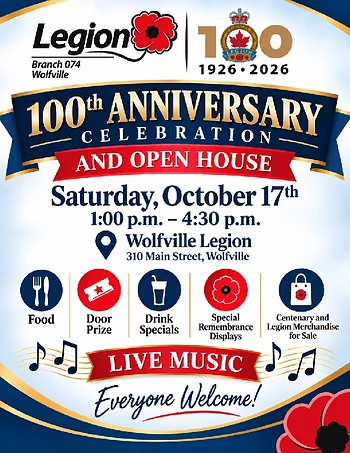 Poster for Legions 100th Anniversary Open House Celebrations