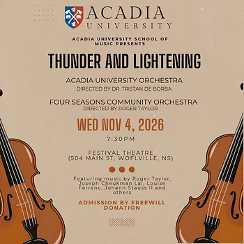 Poster for Acadia University Orchestra & Four Seasons Community Orchestra