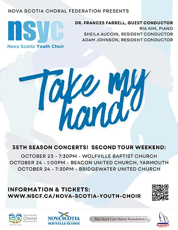 Poster for Nova Scotia Youth Choir - Take My Hand
