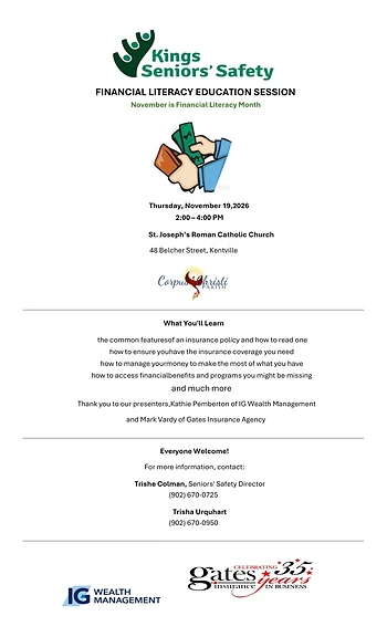 Poster for Financial Literacy Education Session