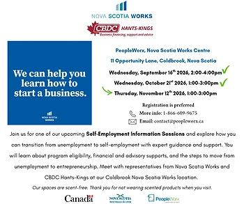 Poster for Self Employment Info Session