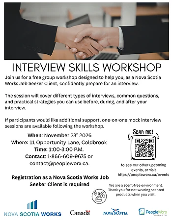 Poster for NS Works - PeopleWorx - Interview Skills Workshop