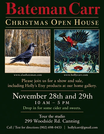 Poster for Bateman Carr Christmas Open House (Saturday and Sunday)