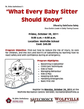 Poster for Babysitting Course