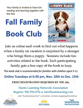 Poster for Fall Family Book Club