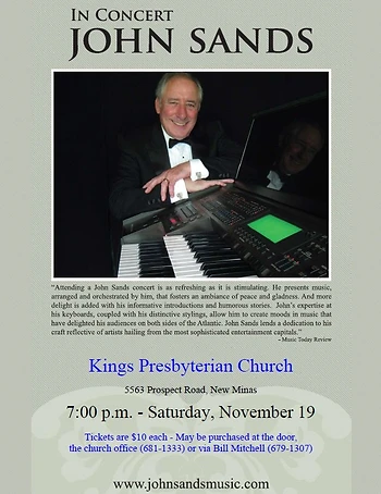Poster for John Sands Concert