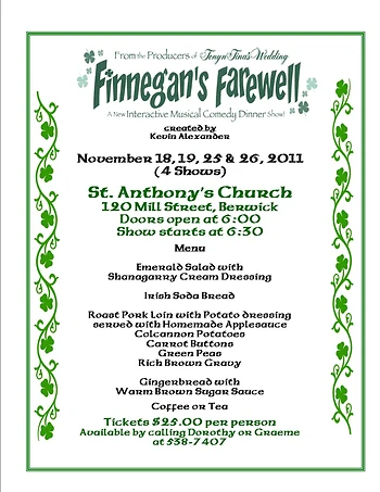 Poster for Finnegan's Farewell Dinner Theatre