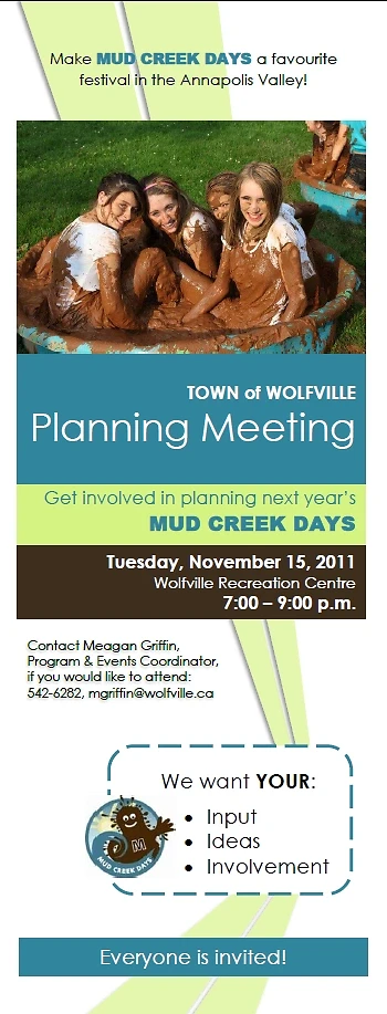 Poster for Mud Creek Days Planning Meeting