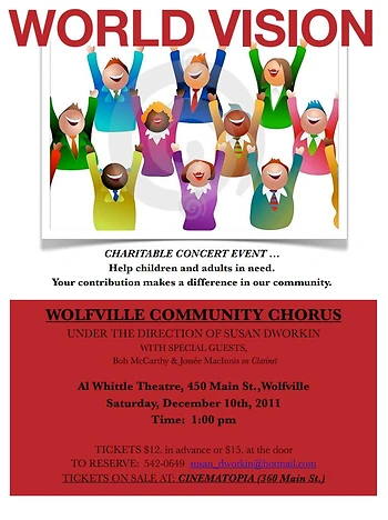 Poster for World Vision Fundraiser Concert