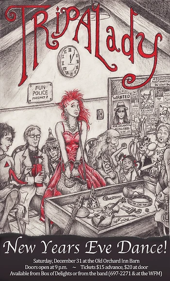 Poster for TripALady New Year's Eve Dance