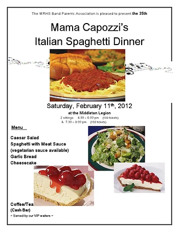 Poster for Mama Capozzi’s Spaghetti Dinner