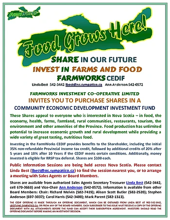 Poster for FarmWorks Info Session
