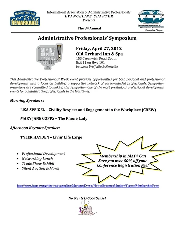 Poster for Administrative Professional's Symposium