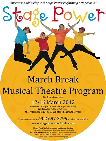 Poster for March Break Musical Theatre Program