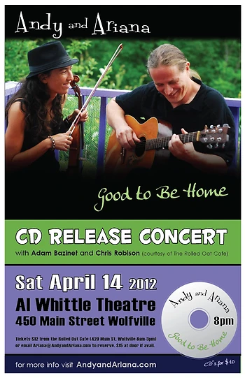Poster for Andy and Ariana's CD Release
