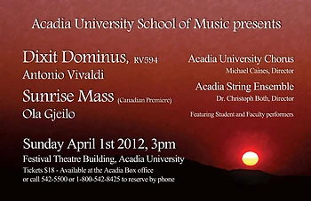 Poster for Acadia University Chorus